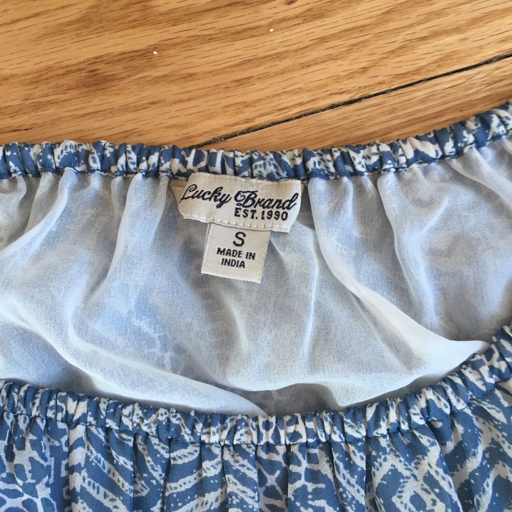 Lucky Brand Off Shoulder Ruffle Top Sz S - Picture 5 of 5